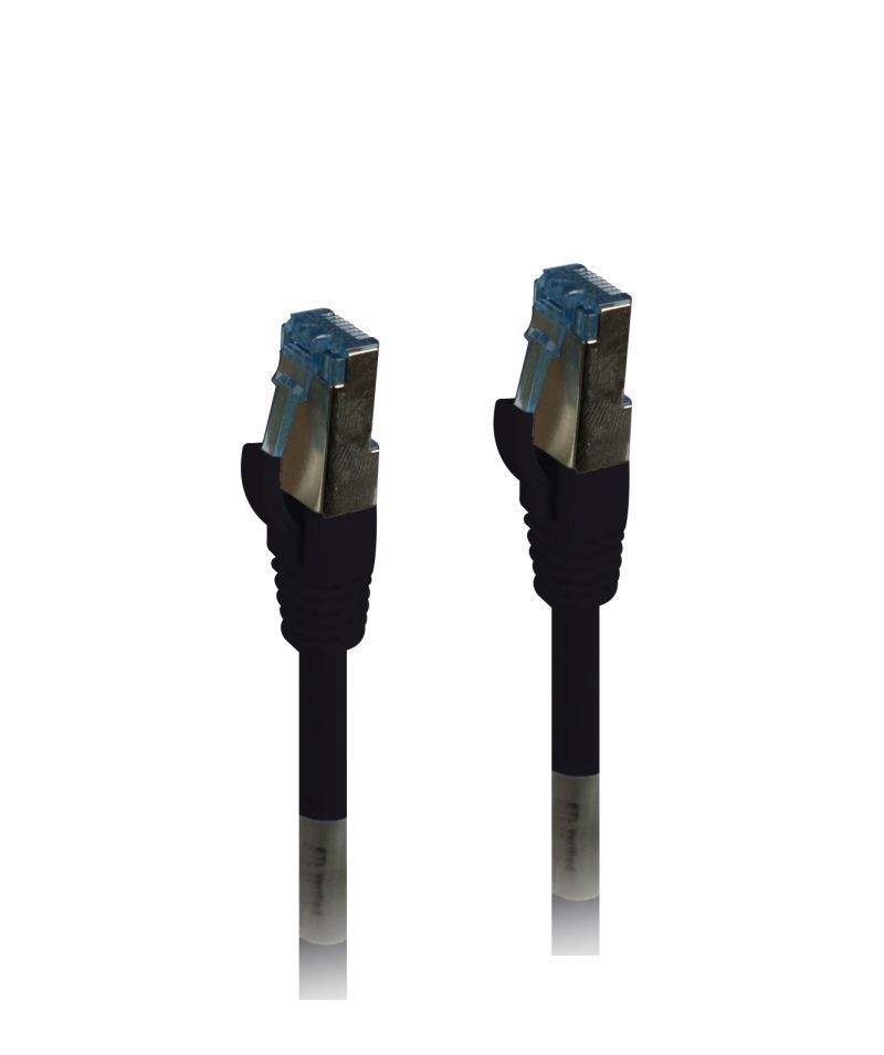 Patchkabel RJ45, CAT6A 500Mhz, zwart, S-STP(S/FTP), PUR(Outdoor), AWG26